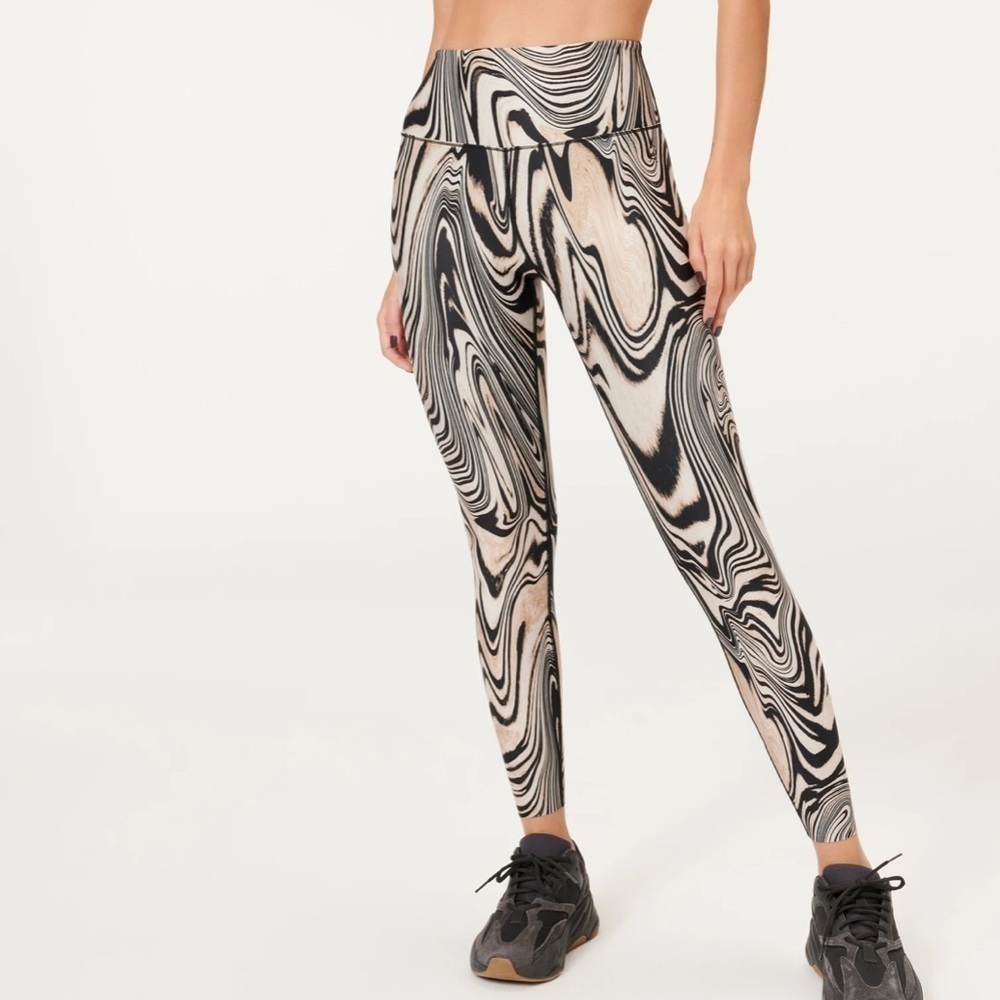 GOOD AMERICAN Core Power Legging in Natural Swirl 2/Medium New